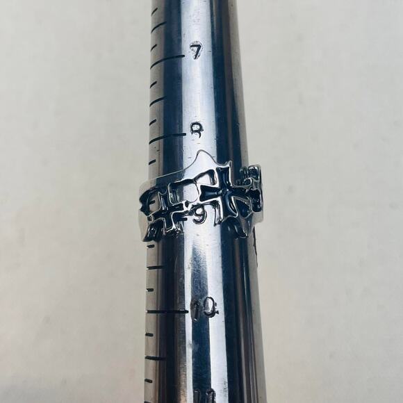 Y2K Vintage Silver Double Cross Ring – Adjustable Size, Unisex, Brand New - Picture 7 of 8